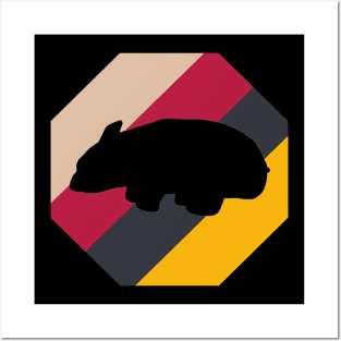 wombat retro style design tier liebhaber Posters and Art